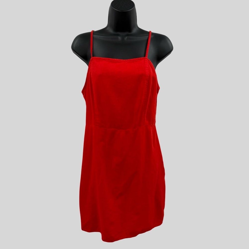 BP. Linen Blend Cami Mini Dress | Red | Medium